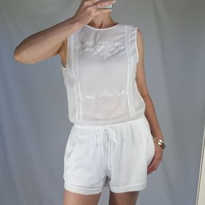 Zara white romper jumpsuit size S